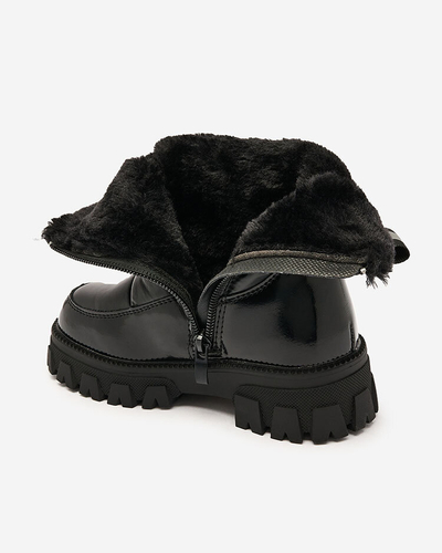 Royalfashion Pantofi pentru copii a'la cizme de zăpadă în negru Sorroda