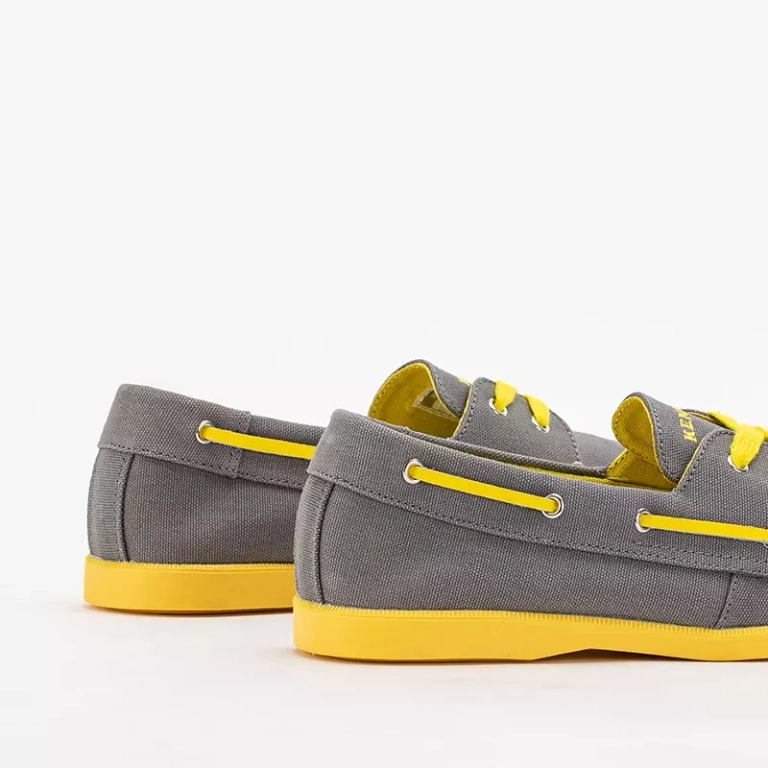 OUTLET Tenisi bărbați din material Tehila galben și gri - Încălțăminte