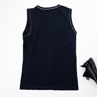 Tricou bărbătesc din bumbac fără mâneci pentru bărbați albastru - Îmbrăcăminte