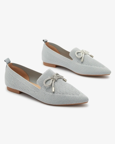 Balerini din material textil pentru femei gri Faqsa- Footwear