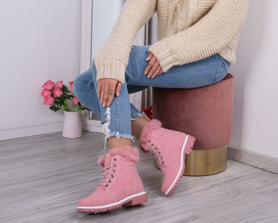 Ocieplane trapery w kolorze różowym Georgia - Obuwie