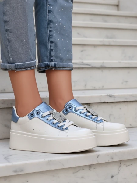 Bella Corsa Ecru Sneakers Damă Handmade