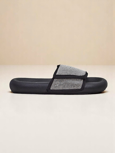 Royalfashion Damskie klapki na płaskiej podeszwie Sparkle Step