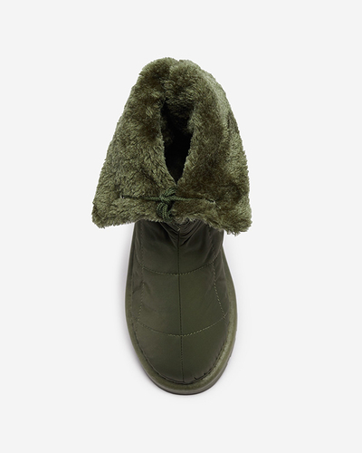 Pantofi de damă verde închis a'la cizme de zăpadă Amirfu- Footwear