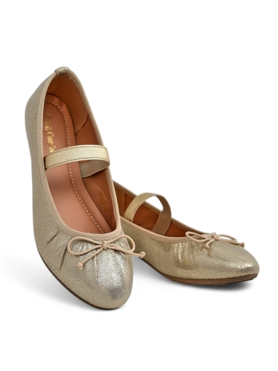 Royalfashion Balerini strălucitoare pentru femei cu fundiță și elastic Safte