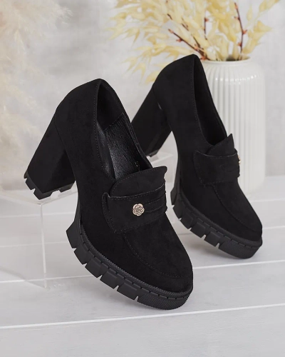 Eleganți Pantofi Negri Anitka din Piele Ecologică