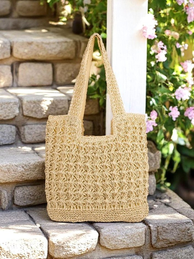 Royalfashion Geantă mare de damă din paie Sunny Straw