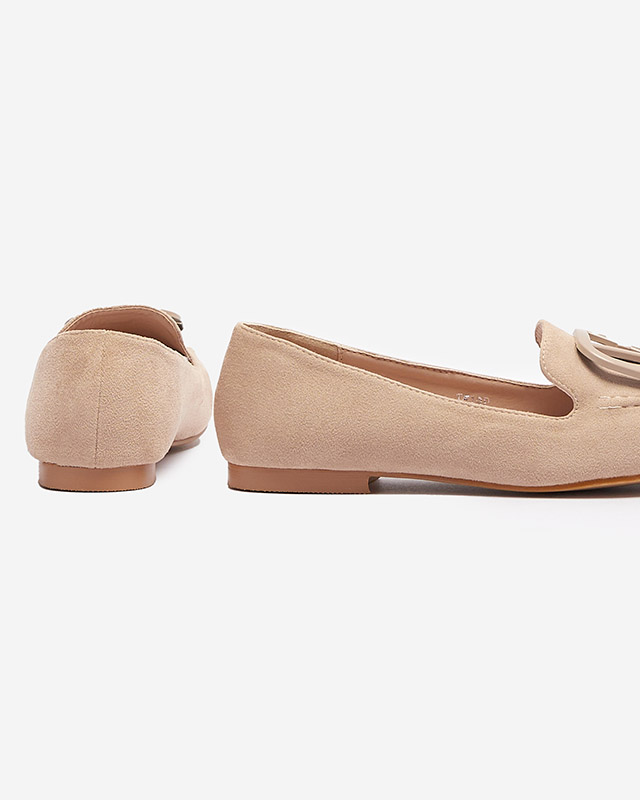 Mocasini de damă maro deschis cu ornament în asortare Jeterika - Încălțăminte