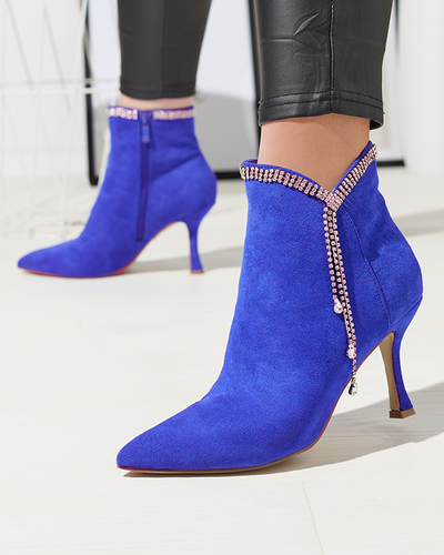 OUTLET Cizme stiletto cobalt cu zirconii Mehilla- Footwear