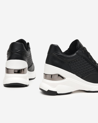 OUTLET Pantofi sport de dama negri pantofi sport pe toc interior Renel - Incaltaminte