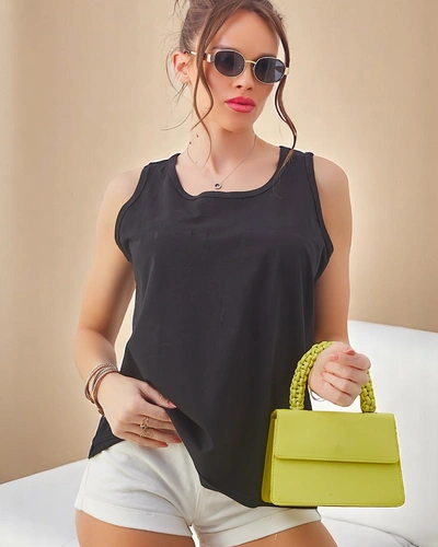 Royalfashion Top din bumbac pentru femei cu spate din dantelă