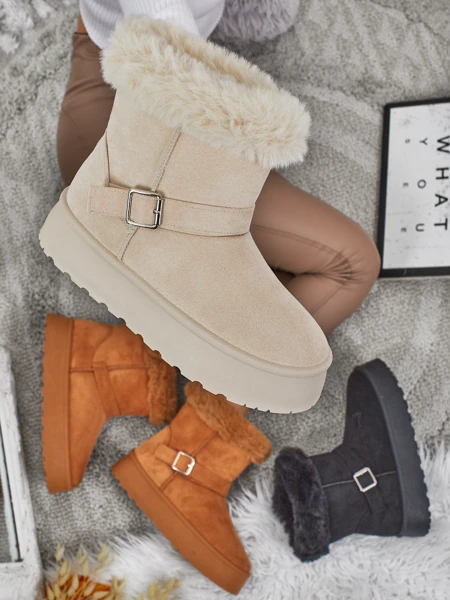 Royalfashion Krótkie buty a'la śniegowce damskie Myrelle