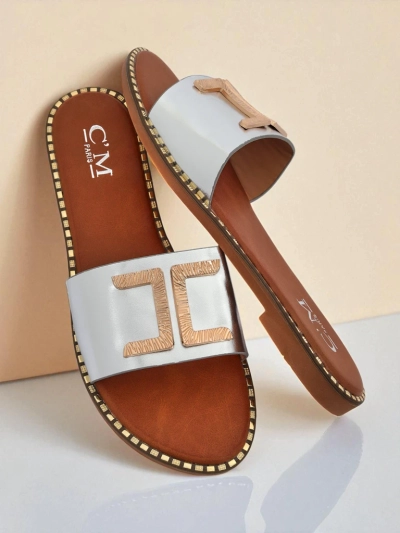 Royalfashion Papuci de damă din piele ecologică cu decor Gildra