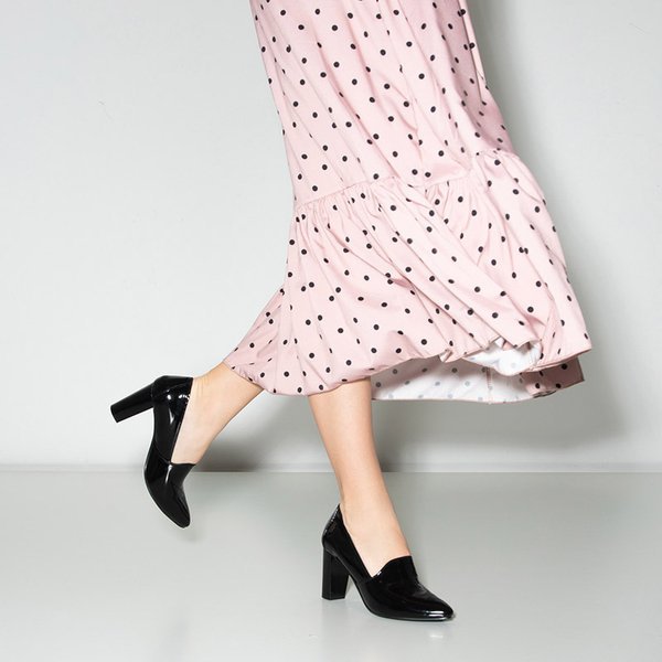 OUTLET Pompe negre lavete pe stâlp Lorinda - Încălțăminte