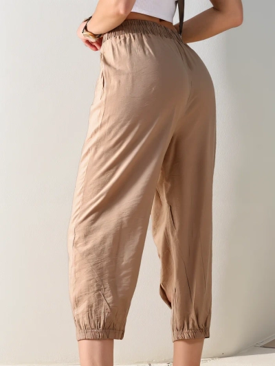 Royalfashion Pantaloni drepți din țesătură pentru femei 7/8