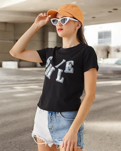 Bluza din bumbac pentru femei Royalfashion cu inscripția