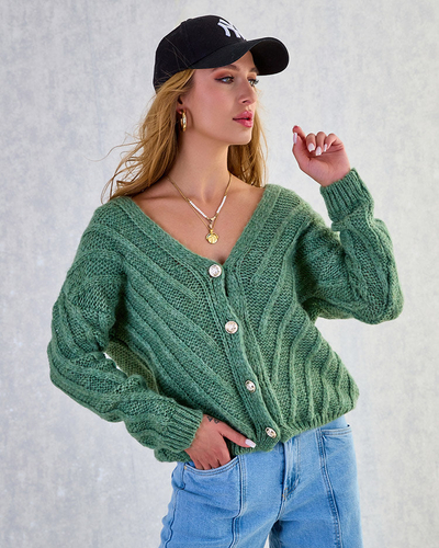 Royalfashion Pulover tricotat pentru femei cu nasturi