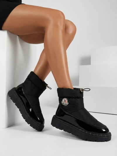 Royalfashion Cizme de zăpadă slip-on pentru femei de culoare neagră Ireda