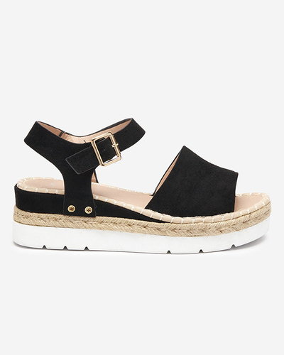 OUTLET Sandale negre dama pe pană Setovia - Încălțăminte