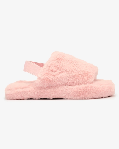Royalfashion Papuci de blană pentru femei roz Nabres