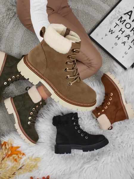 Botine traper de damă cu blană Tessara