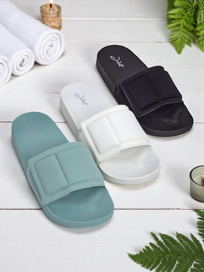 Royalfashion Damskie klapki na płaskiej podeszwie FlexiWalk