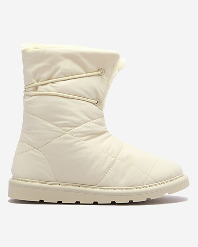 Bej pantofi de damă a'la cizme de zăpadă Amirfu- Footwear