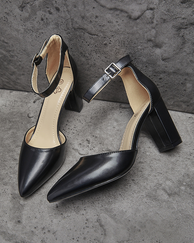 Pantofi de damă pe post de pantofi de culoare neagră- Încălțăminte