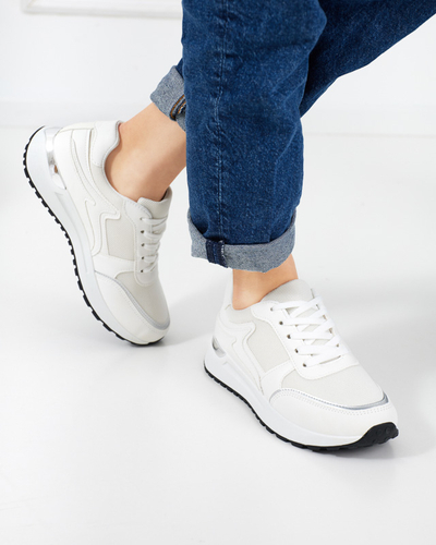 OUTLET Pantofi sport dama albi pastel de la Delani - Incaltaminte