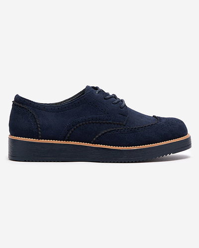 OUTLET Pantofi jumătăți de damă din piele ecologică de căprioară albastru marin Vittoia- Footwear