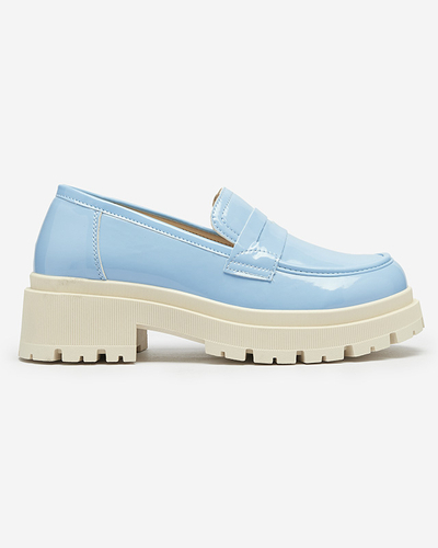 Royalfashion Mocasini lăcuiți albaștri pentru femei Noppel