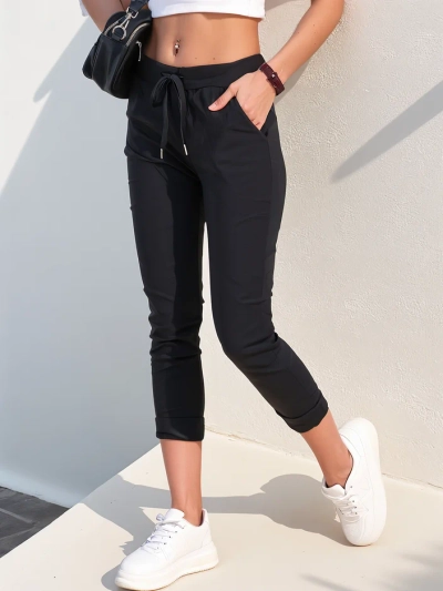 Pantaloni din viscoză tapered pentru femei Royalfashion