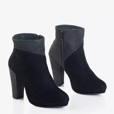 OUTLET Botine negre de dama pe un post superior Noordlaren - Incaltaminte