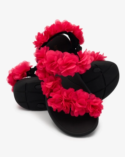 Royalfashion Fucsia Sandale de damă cu flori Alferroy