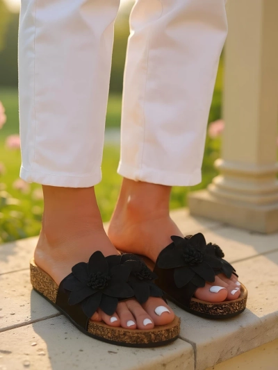 Sandale pentru femei Royalfashion cu flori Foules