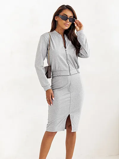 Royalfashion Set casual pentru femei cu fustă