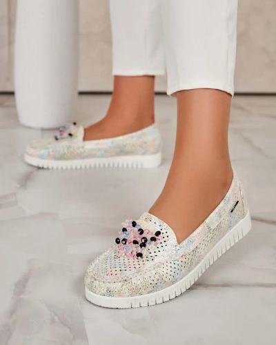 Royalfashion Mocasini de damă cu mărgele întredeschise Namis
