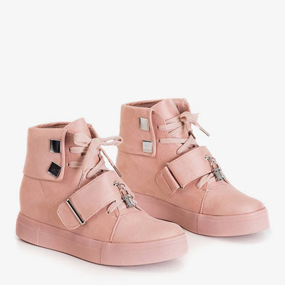 Adidași de damă roz, pe toc interior, cu toc Primidi-Shoes