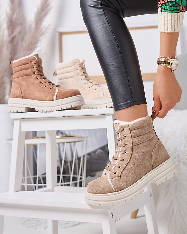 Cizme de vânătoare izolate de damă, de culoare maro Tivica - Încălțăminte