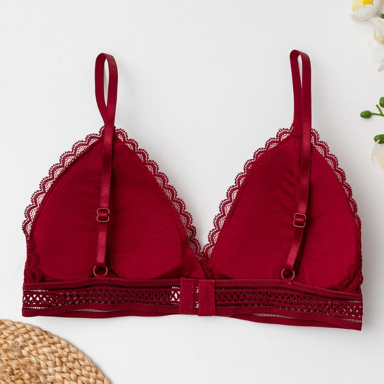 Sutien de dantelă bordeaux pentru femei - Lenjerie intimă
