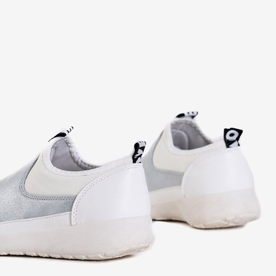 Pantofi sport pentru femei Jadena, albi și argintii - Încălțăminte