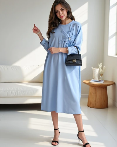 Rochie midi pentru femei Royalfashion, material supradimensionat cu o floare