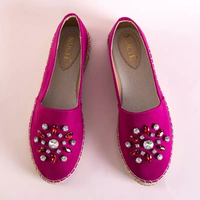 OUTLET Espadrile de damă fucsia cu decorațiuni Lucila - Încălțăminte