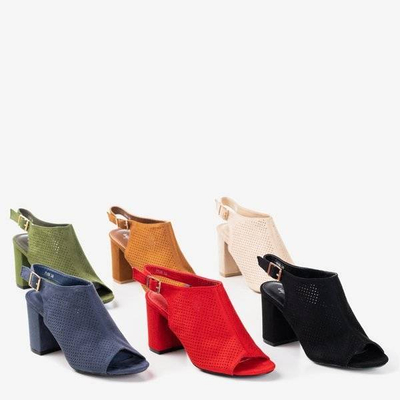 OUTLET Sandale ajurate maro pe un stâlp mai înalt Solana - Încălțăminte