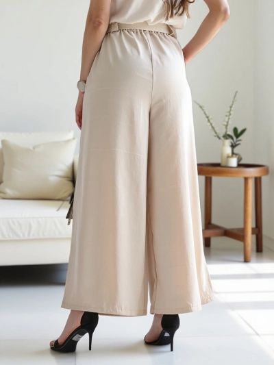 Pantaloni largi femei Royalfashion cu un bretele