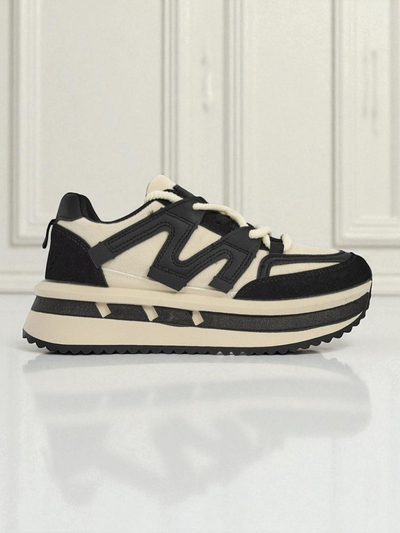 Sneakers platform Selene Nero fu eko-leder blaka gi uma
