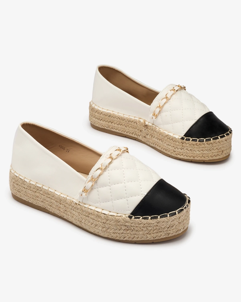 Espadrile cu platformă pentru femei de culoare albă Liggos- Footwear