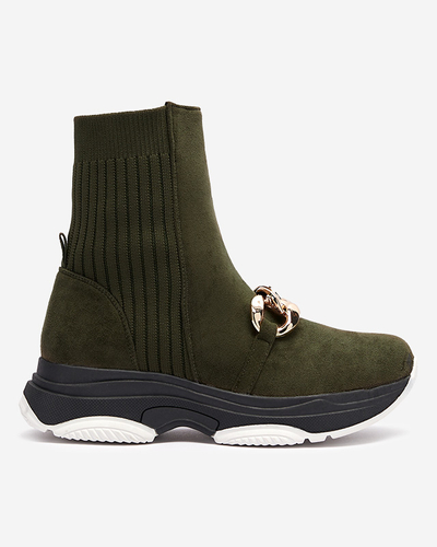 Cizme eco-suede izolate verzi de damă Cuzitta- Footwear