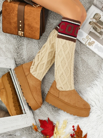 Botine înalte tip zăpadă pentru femei cu partea superioară Anane