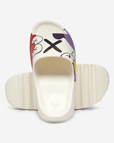 OUTLET Papuci albi dama de la Elmino - Incaltaminte